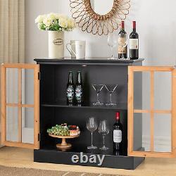 Sideboard Buffet Cabinet with Glass Door Display Cabinet Accent Storage Cabinet