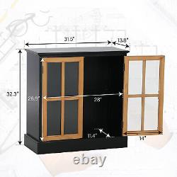 Sideboard Buffet Cabinet with Glass Door Display Cabinet Accent Storage Cabinet