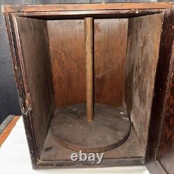 Small 17x13x13 Primitive Rustic Cabinet with Lazy Susan Spice Rack Pantry Country