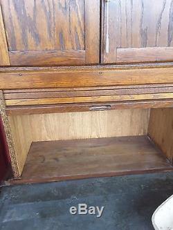 Small Antique Oak Hoosier Cabinet