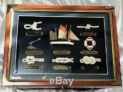 Small Navy Nautical Wood Display Brass Bound Drinks Rum Cabinet Present