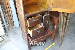 Small Sz Vintage Globe Wernicke Stacking File Cabinet Law Office Oak Industrial