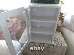 So Cottage Chic Vintage Small Wood Display Cabinet for Collectibles Cottage Wht