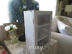 So Cottage Chic Vintage Small Wood Display Cabinet for Collectibles Cottage Wht