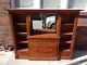 Solid Oak Back Bar / Bookcase / Buffet With Display And Storage