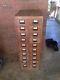 Solid Oak Card Catalog Library Cabinet 20 Drawer Apothecary