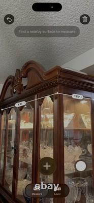 Solid Wood Lighted China Cabinet / Hutch Glass Display, Vintage Style