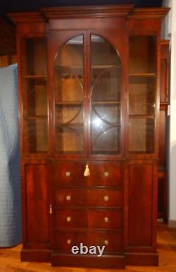 Southampton Mahogany Breakfront Desk & Glass Door Bookcase or China Cabinet