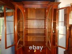 Southampton Mahogany Breakfront Desk & Glass Door Bookcase or China Cabinet