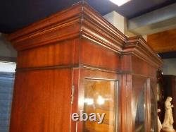 Southampton Mahogany Breakfront Desk & Glass Door Bookcase or China Cabinet