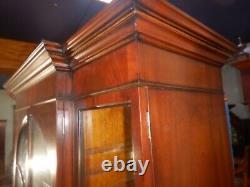 Southampton Mahogany Breakfront Desk & Glass Door Bookcase or China Cabinet