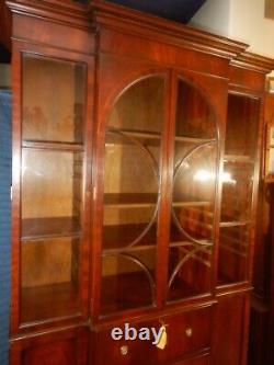 Southampton Mahogany Breakfront Desk & Glass Door Bookcase or China Cabinet