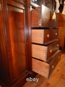 Southampton Mahogany Breakfront Desk & Glass Door Bookcase or China Cabinet