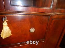 Southampton Mahogany Breakfront Desk & Glass Door Bookcase or China Cabinet