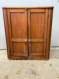 Southern maryland primitive yellow pine hanging corner cupboard 1800s