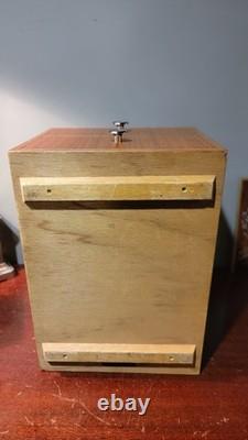 Specimen TEAK Apothecary Cabinet Hardware parts Dental 2 Drawers, Wood MCM