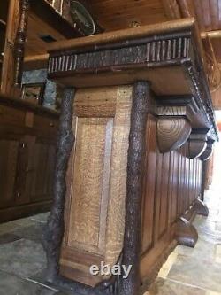 Spectacular Antique (complete) Quarter Sawn Oak Front And Back Bar