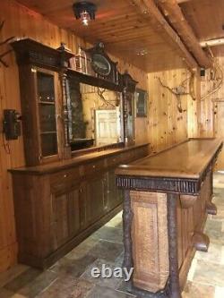 Spectacular Antique (complete) Quarter Sawn Oak Front And Back Bar
