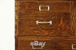 Stacking Quarter Sawn Oak 1910 Antique 12 Drawer Library or Office File Cabinet