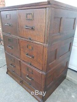 Stacking oak antique file cabinet. Yawman & Erbe Co. Vtg. Early 1900s ORIGINAL