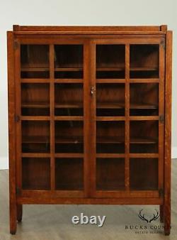 Stickley Brothers Antique Mission Oak 2 Door China Cabinet