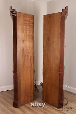 Stickley Chippendale Style Large Pair Mahogany Corner Cabinets