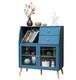 Storage Cabinet Blue Cabinet With Glass Doors Sideboard Display Cabinet Bedroom