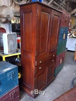 Stunning 94 Drawers Solid Wood Antique Flat File, Map, Drafting Armoire Cabinet