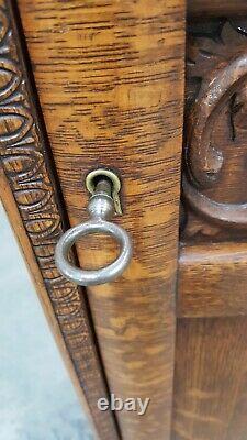 Stunning Antique Oak Display Cabinet Truly One of a Kind