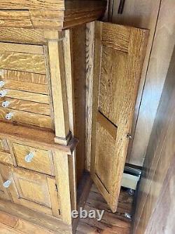 Stunning Antique Quarter Sawn Oak Dental Cabinet Early 1900s