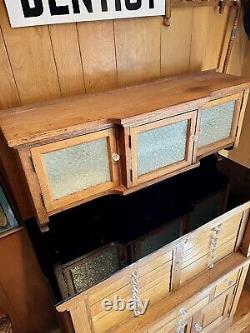 Stunning Antique Quarter Sawn Oak Dental Cabinet Early 1900s