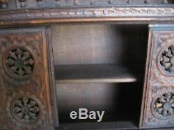 Stunning Antique/vintage Totally Hand Carved Small Wood Cabinet