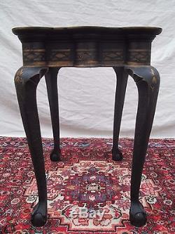 Stunning Chippendale Style Japanned Tea Table On Ball & Claw Legs