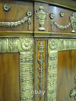 Stunning Neoclassic John Widdicomb Demilune Cabinet Manner Of Robert Adam