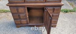 Stunning Vintage 2 pc. Maple China Cabinet Buffet Hutch