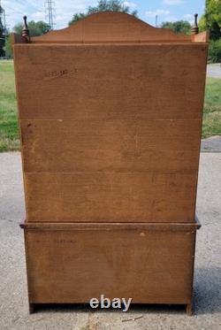 Stunning Vintage 2 pc. Maple China Cabinet Buffet Hutch