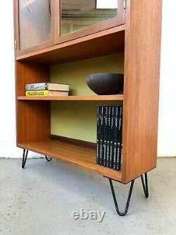 Stunning Vintage G Plan Hairpin Teak Shelving Bookcase. Retro Mid Century