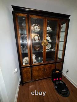 Stunning antique china cabinet with glass doors made of mahogany and cherry wood