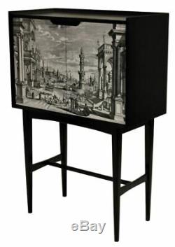 Stunning vintage 1950s 60s drinks cabinet in the manner of Fornasetti italian