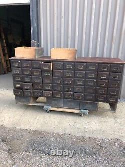 Stunning vintage 56 drawer apothecary cabinet maple w brass hardware 72/34.5/17