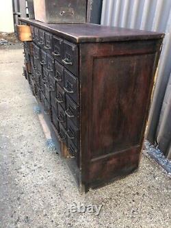 Stunning vintage 56 drawer apothecary cabinet maple w brass hardware 72/34.5/17