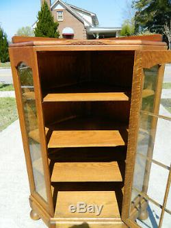 Sweet Tiger Oak Corner Cabinet circa 1910