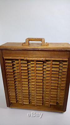 Tambour Fronted Collectors Cabinet / Early 20th Century / Filing / Vintage
