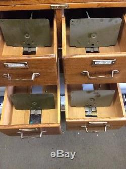 Ten Draw Stacking Oak File Unit, Oak Card Catalog Library Bureau Sole Maker