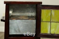 The Lakeside Craft Shops Mission, Arts & crafts Slag Glass Smoking Stand Cabinet