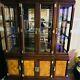 Thomasville Vintage 2-piece Wood China Hutch With Glass Doors Brown