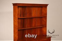 Tiger Maple Custom Step Back Hutch With Upper Open Shelving