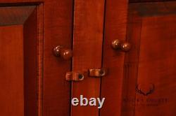 Tiger Maple Custom Step Back Hutch With Upper Open Shelving