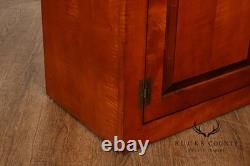 Tiger Maple Custom Step Back Hutch With Upper Open Shelving