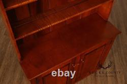 Tiger Maple Custom Step Back Hutch With Upper Open Shelving